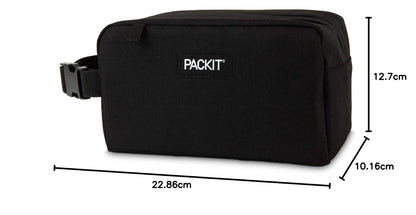 PackIt Caja de aperitivos congelable, color negro | Bolsas de hielo integradas, tecnología EcoFreeze+, mini refrigerador, aperitivos de oficina, almuerzos pequeños