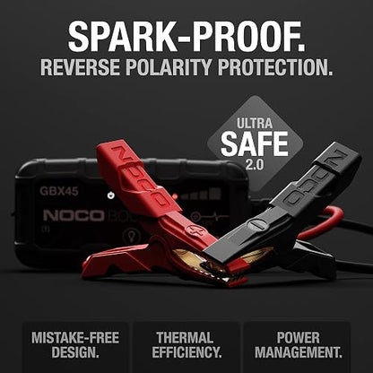 NOCO Boost X GBX45: Arrancador de batería de Auto 1250A – Booster de Litio portátil 12V, Power Bank y Cables para Pasar Corriente – para Motores de Gasolina hasta 6.5L y diésel hasta 4.0L