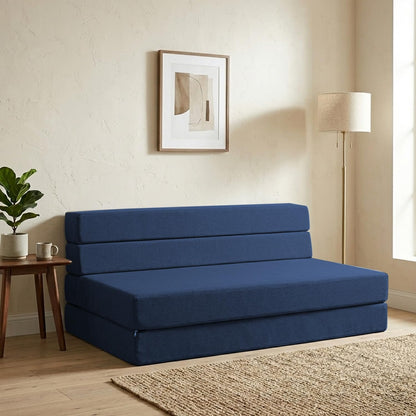 Memory Foam Home Sofá Cama Cozy Plegable - Matrimonial - Azul