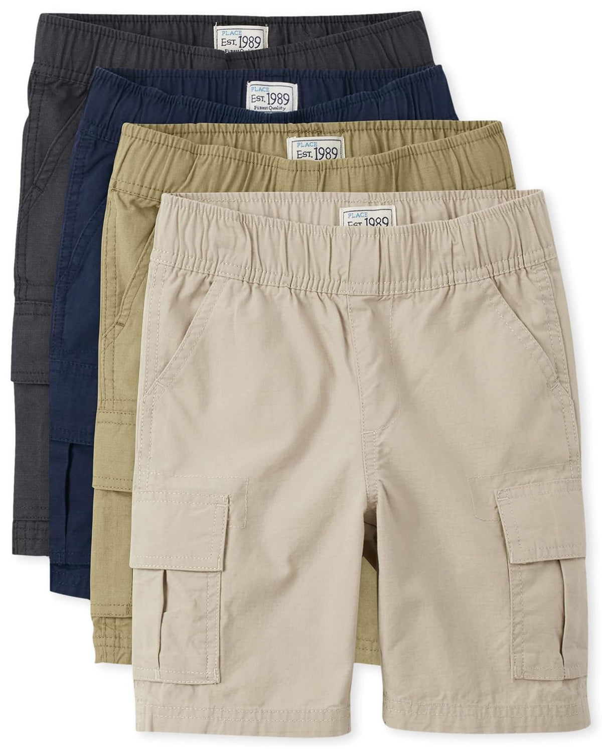 The Children's Place Pantalones Cortos Tipo Cargo para niños, Paquete de 4 Pantalones Cortos para Niños