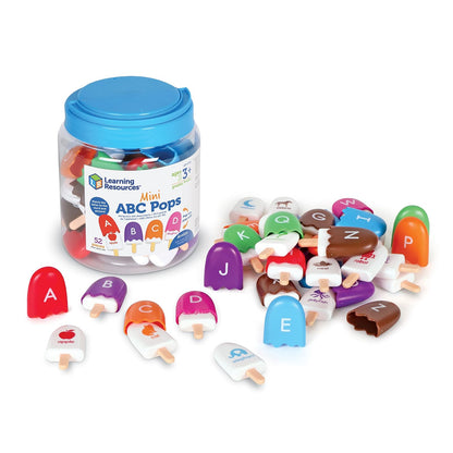 Learning Resources Mini ABC Pops, Actividades de Aprendizaje Preescolar, Juguetes Montessori, Juguetes de Aprendizaje y educación, paletas, 52 Piezas, A Partir de 3 años