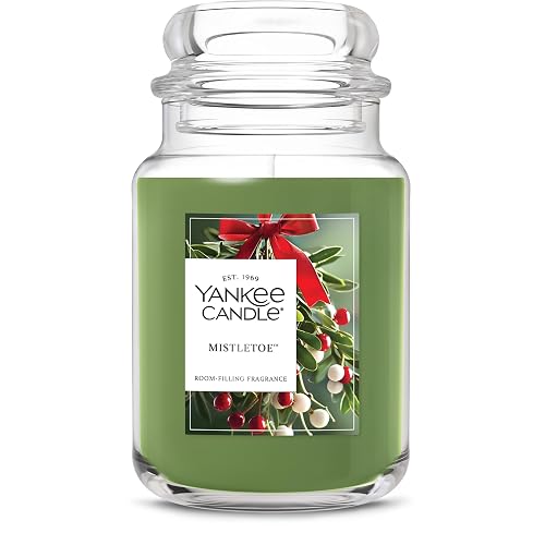 Yankee Candle - Vela perfumada en tarro grande con hasta 150 horas de tiempo de combustión, mezcla de cera de soja para una combustión más limpia y consistente, vela en tarro de 22 onzas con fragancia