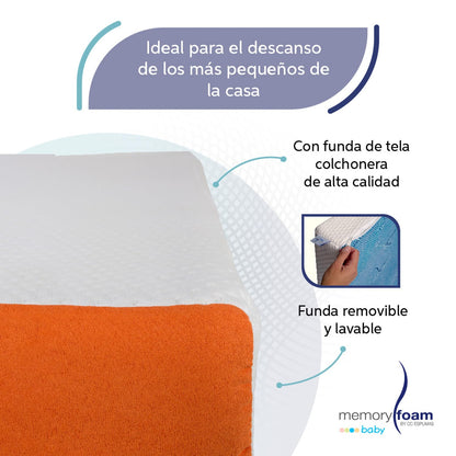 MEMORY FOAM BABY | Colchón de Cuna Para Bebé Baby Better – Firmeza Media - 120 x 60 x 10 cm – Hecho con Memory Foam