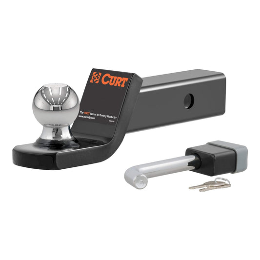 CURT Soporte de Enganche de Remolque 45141, Bola 2 in, Bloqueo, Receptor 2 in, Caída 2 in, Negro