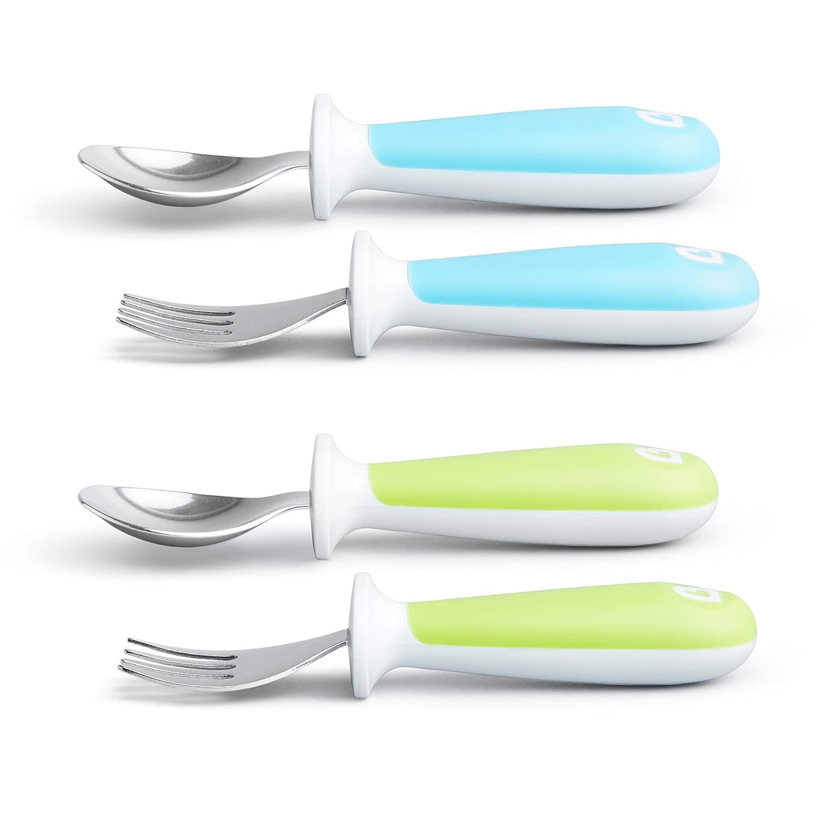Munchkin Raise 4 unidades de tenedores y cucharas para niños pequeños, Azul/Verde, 12+
