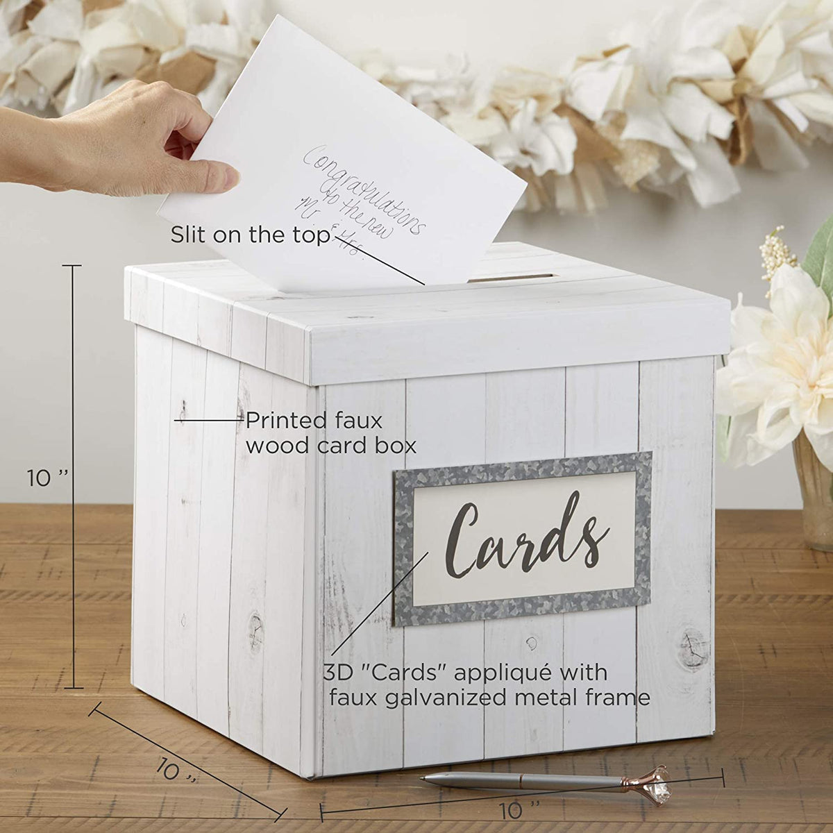 Kate Aspen - 28469NA Kate Aspen Rustic Wood Gift Card Box, One Size