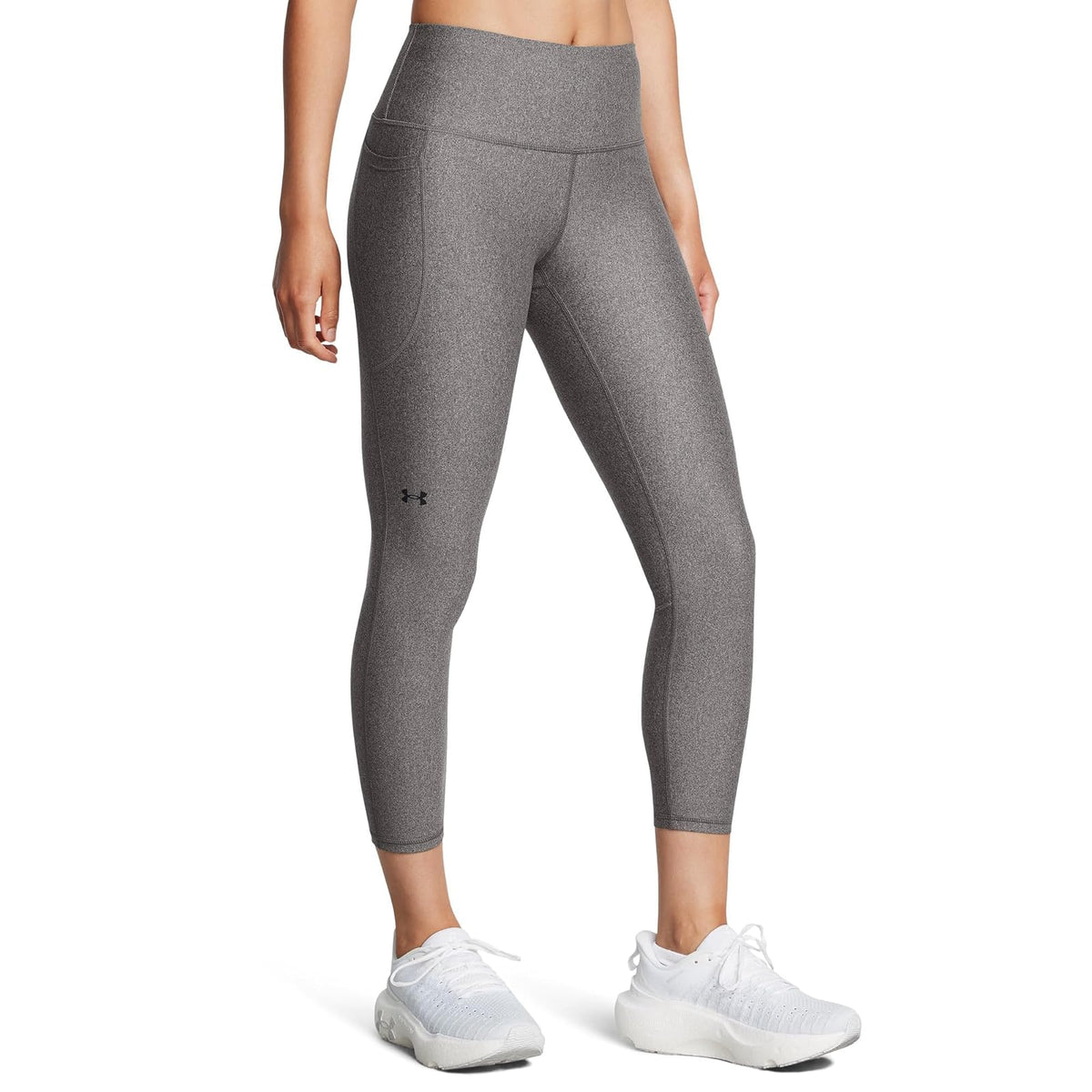 Under Armour Heatgear Leggings de Cintura Alta Mujer - (020) Charcoal Light Heather - Black - XL Corto