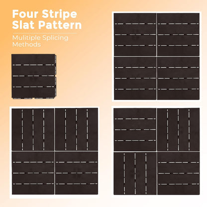 ASTEROUTDOOR - Azulejos entrelazados de plástico impermeable para exteriores, 12 x 12 pulgadas, para patio, jardín, terraza, piscina, interior, exterior, 27 piezas, café