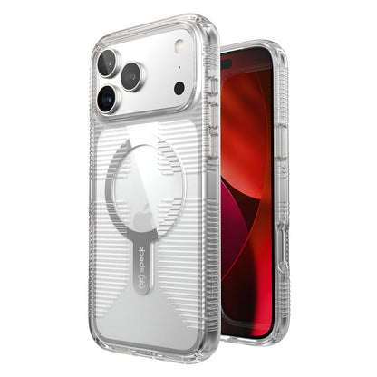 Speck GEMSHELL Grip +MS Funda para iPhone 17 Pro MAX, Transparente/Transparente, Agarre Protector Delgado, protección contra caídas, Compatible con MagSafe