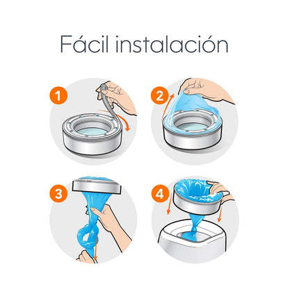 Recambio redondo Diaper Genie Essentials | Paquete de 8 | Capacidad de hasta 2560 pañales tamaño recién nacido