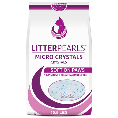 Litter Pearls Arena para gatos con microcristales, 10 libras, transparente con azul (10610)