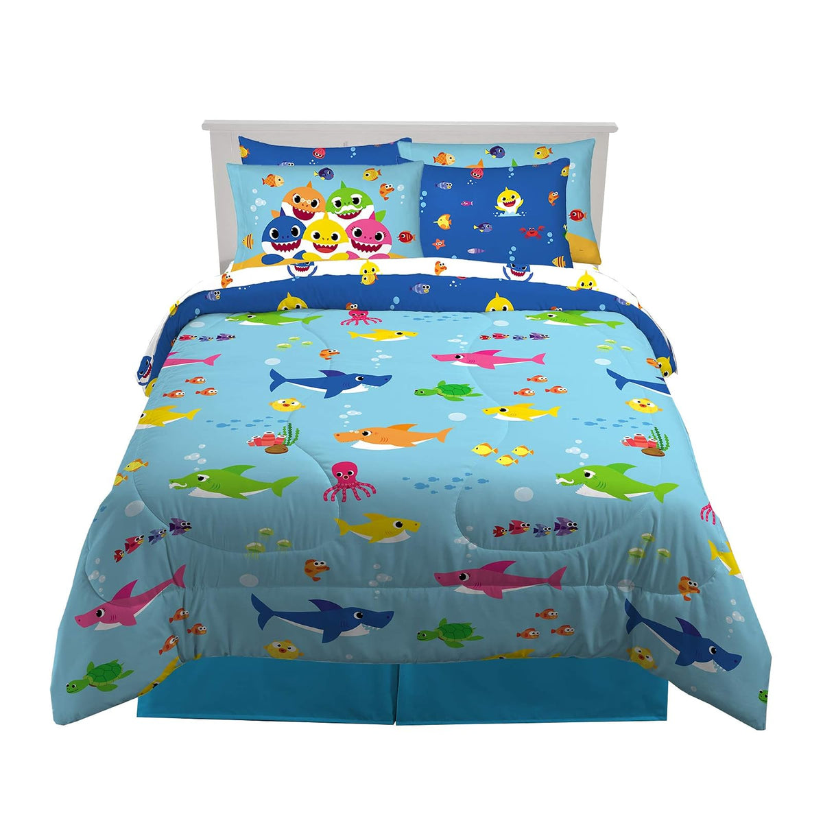 Franco Pokémon Juego de Ropa de Cama, 7 Piezas, Tamaño Matrimonial - 7 Piece Full Size - Tiburón bebé