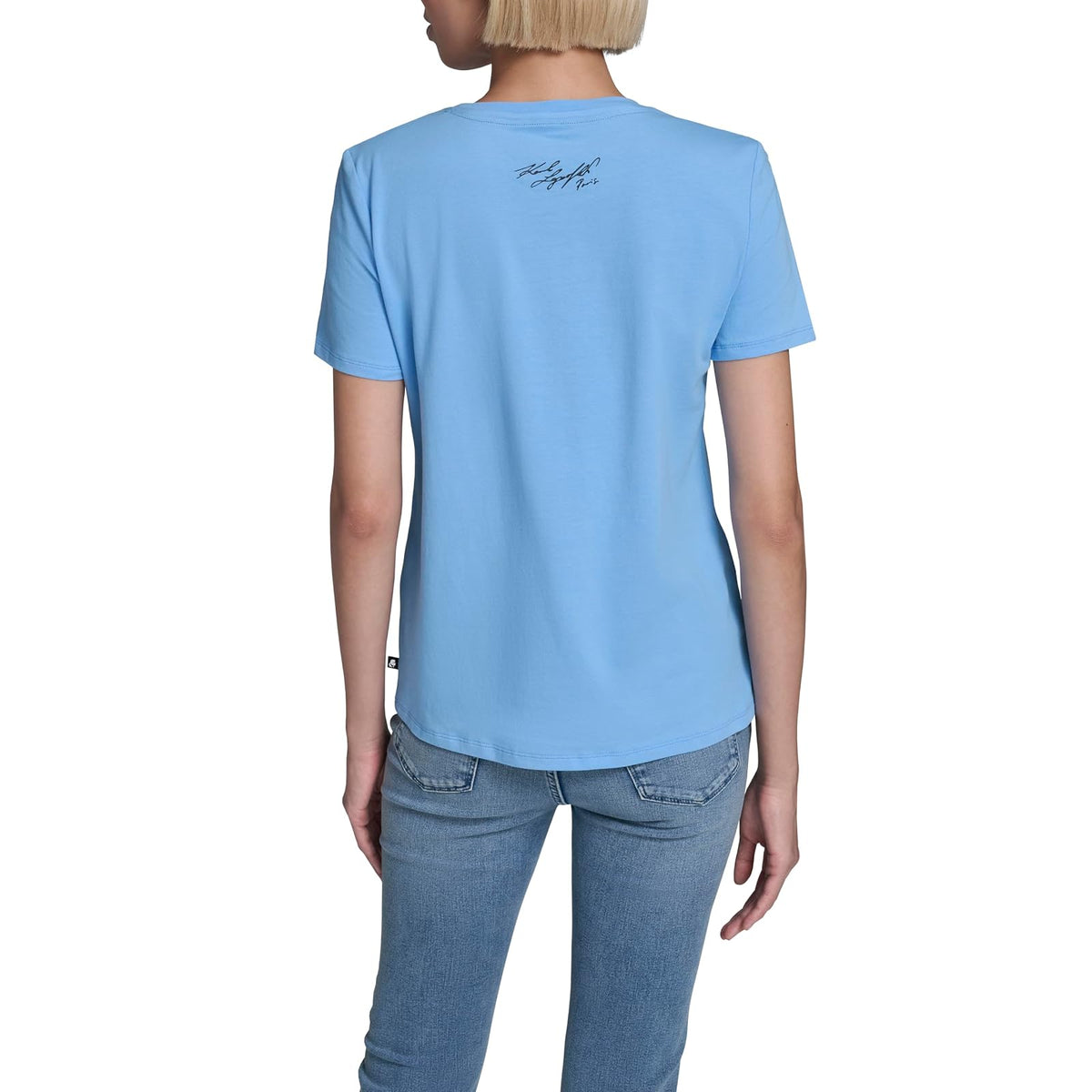 Karl Lagerfeld - Playera de Manga Corta con Cuello Redondo para Mujer