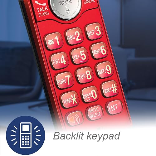 VTech - Teléfono inalámbrico ampliable DECT 6.0 CS6919-16 con identificador de llamadas y altavoz, rojo WLM