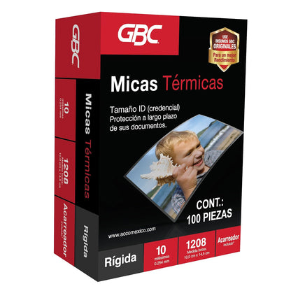 GBC M130172 Bolsa Térmica Rígida para Enmicar, 10 x 14.5 cm, 10 ml, 100 Piezas