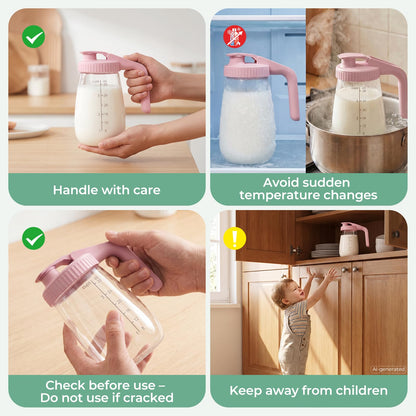 Momcozy Jarra de Leche Materna 32 oz Resistente al Calor sin Fugas
