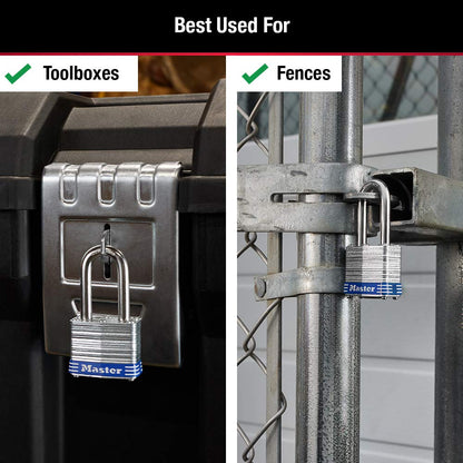 Master Lock 3DLF Candado Laminado de 40 mm con Gancho Largo de 38 mm