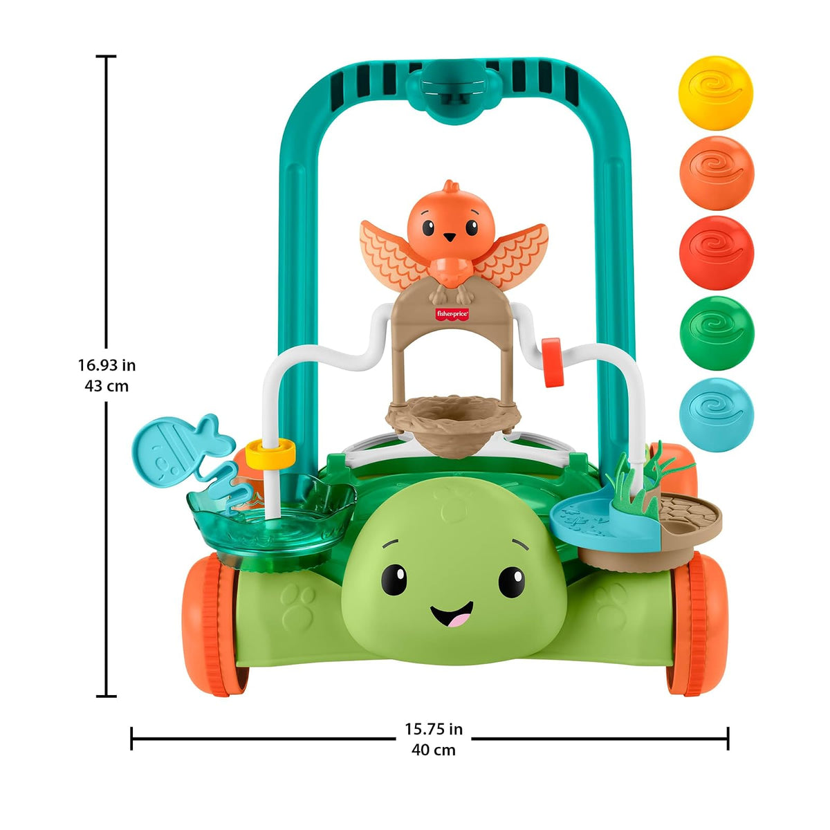 Fisher-Price Andadera para Bebés Andadera Tortuga Primeros Pasos 6M+