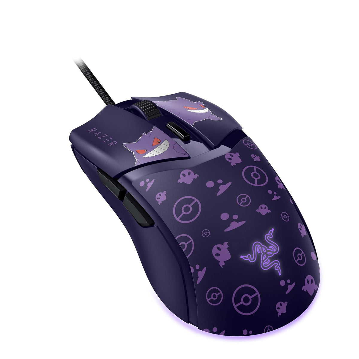 Razer Cobra Gengar Edition - Ratón para Juegos Ligero con Cable - Sensor 8500 dpi - 58g - Interruptor óptico 3th Gen - Iluminación cromada - Cable Speedflex - PC/Mac | Pokémon Gengar