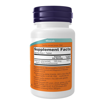 Tabletas de Selenio 100mcg 100 pz