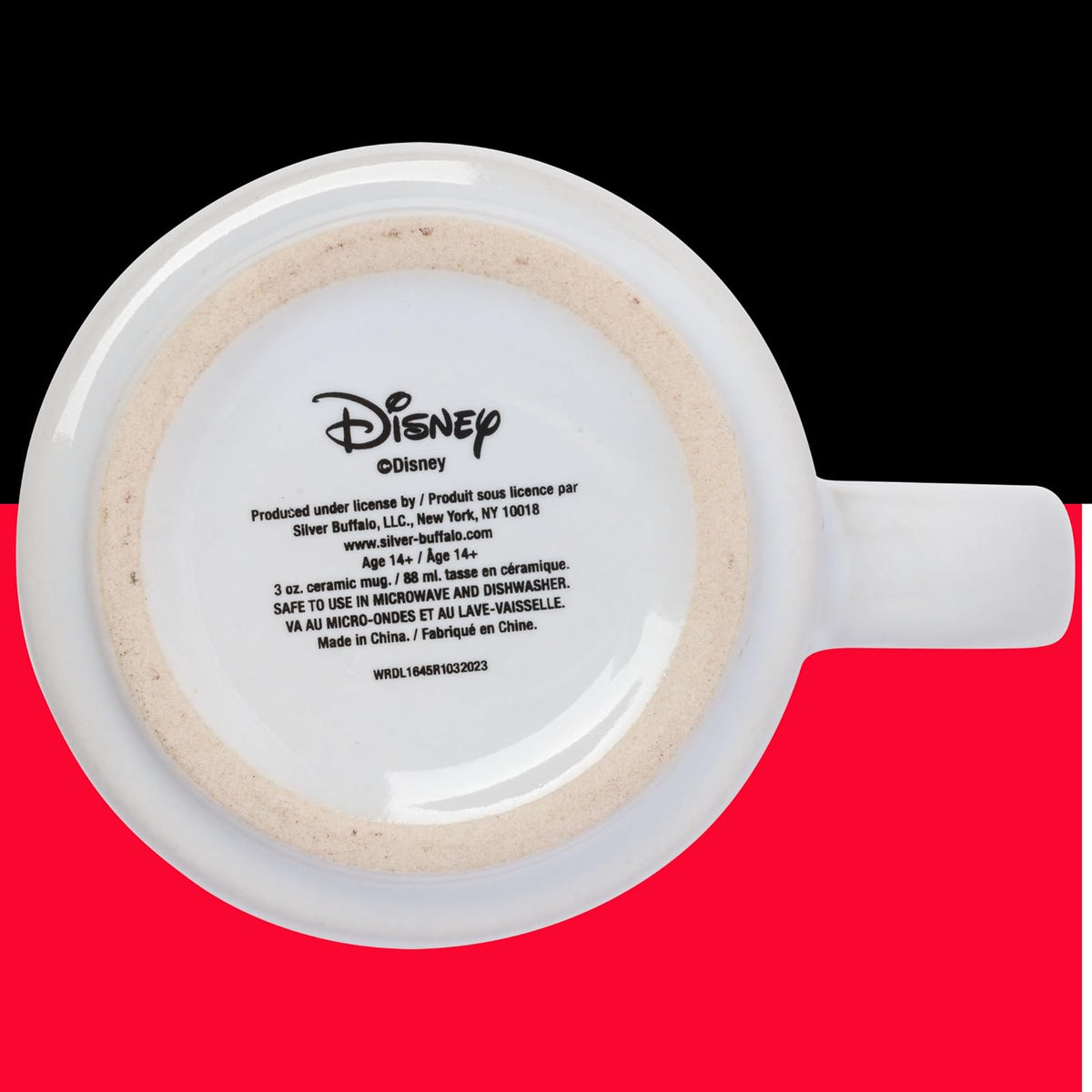 Silver Buffalo Disney Mickey Mouse clásico Sketches Art 4 piezas apilables de cerámica espresso juego de tazas pequeñas, 3 onzas