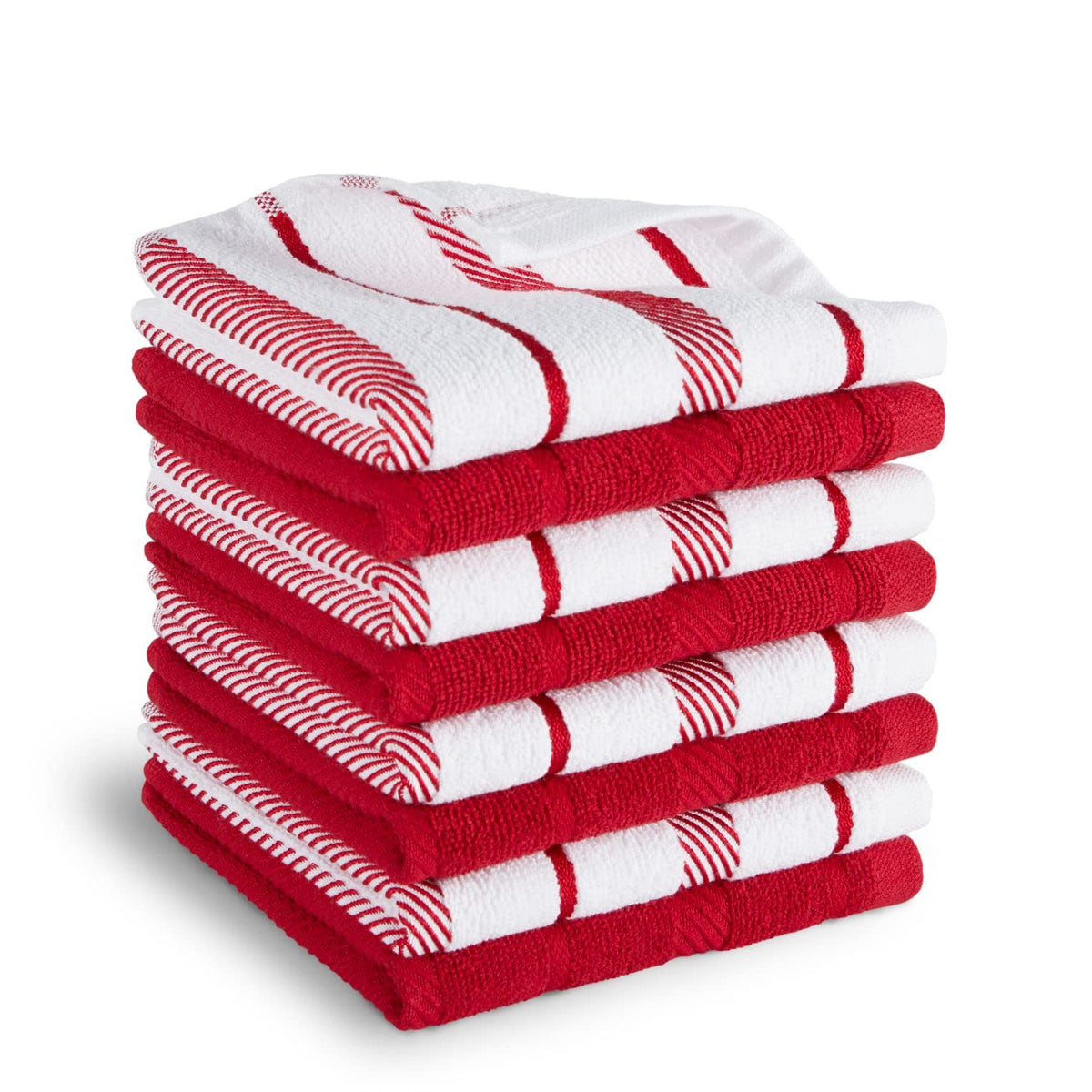 KitchenAid Albany Juego de 8 Paños de Cocina, 12 x 12 Pulgadas - Rojo pasión - Pequeño