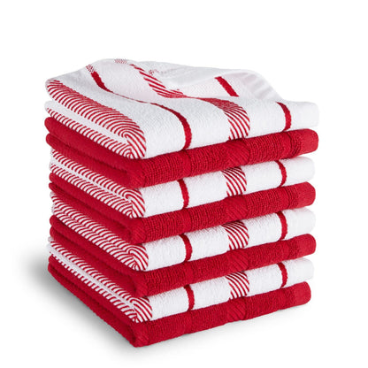 KitchenAid Albany Juego de 8 Paños de Cocina, 12 x 12 Pulgadas - Rojo pasión - Pequeño