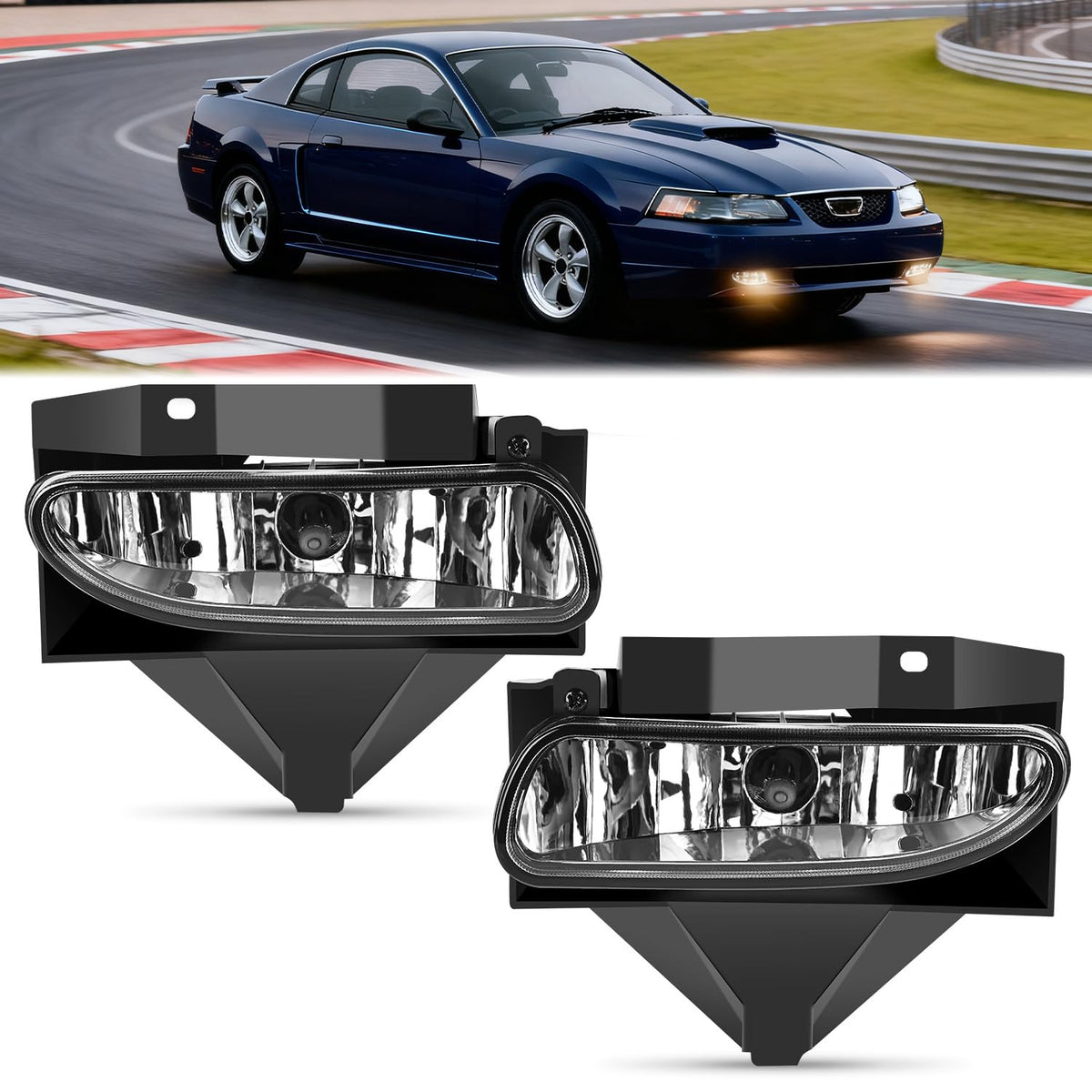 Nilight Conjunto de Luces Antiniebla Ford Mustang 1999-2004 880 12V Lente Transparente