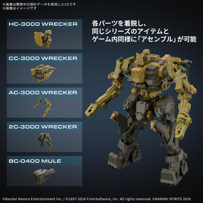 BANDAI Spirits 1.2 Pulgadas (30 mm) Blindado Core Vi Fires of Rubicon RAD CC-3000 Wrecker Milk Tooth Modelo de plástico codificado por Colores