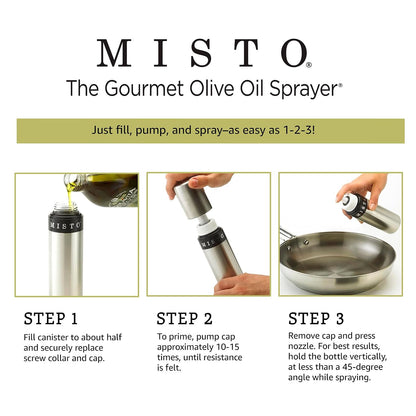 Misto Pulverizador de aceite, juego de dos, plata