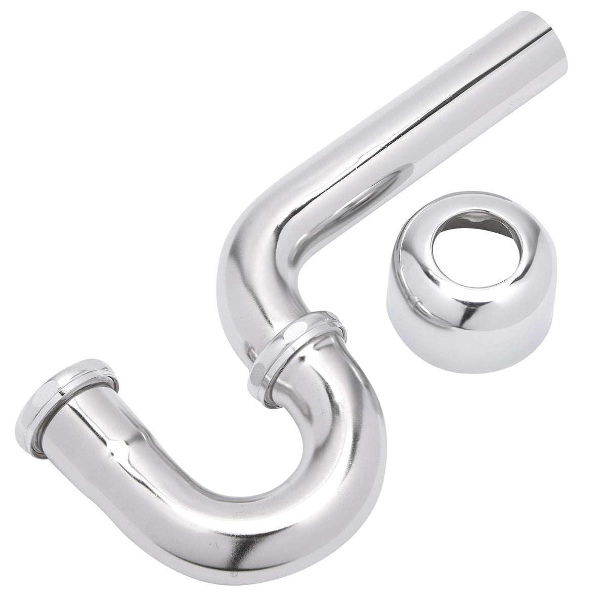 Westbrass A400-1-26 - Trampa en P de calibre 17 de 1-1/2 pulgadas OD con brida de caja alta, cromo pulido