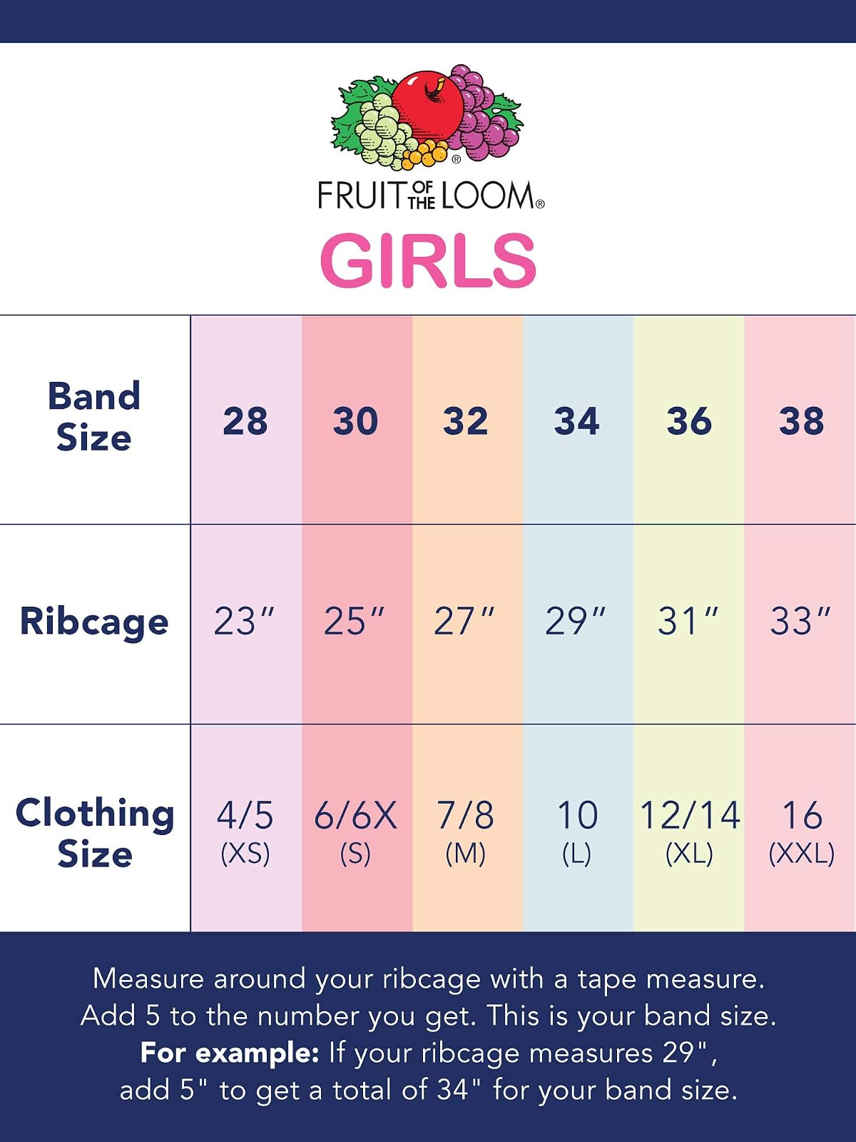 Fruit of The Loom Sujetador sin Costuras (Paquete de 2) Sujetador para Niñas