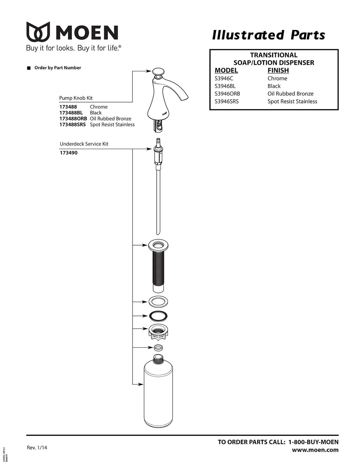Moen Bimando de transición dispensador de jabón, 1.125, Cromado