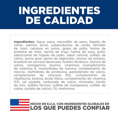Hill's Science Diet Alimento Húmedo para Gato Adulto Pavo 24 Pack 82G | Alimento húmedo Hill's para gato, pavo real, soporte envejecimiento, salud de corazón y riñones, articulaciones sanas