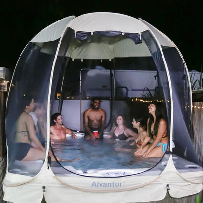 Alvantor Screen House Gazebo, Tienda de campaña para 6-10-15 Personas con mosquiteros, Refugio Solar instantáneo Resistente a los Rayos UV para jardín, Patio, Patio Trasero