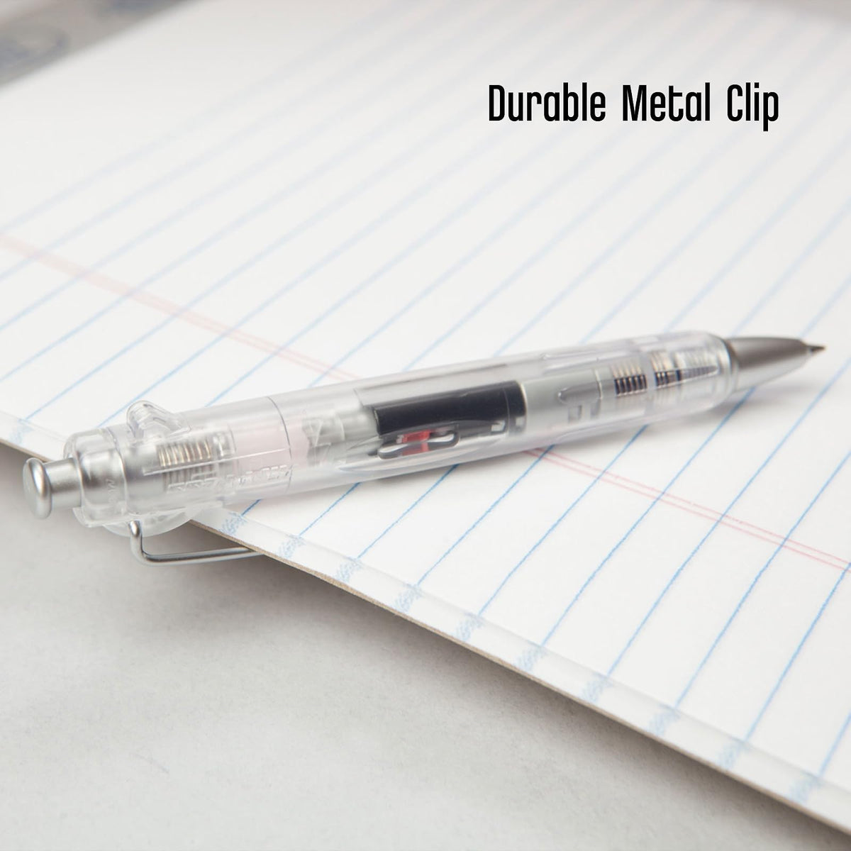 Tombow AirPress bolígrafo, punta fina tinta negra, recargable, Recargable, Transparente