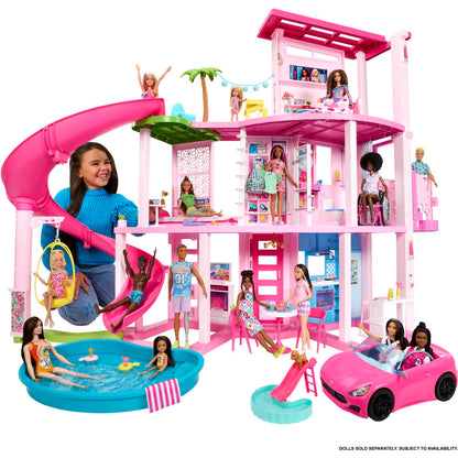 Barbie Casa de Muñecas Nueva Casa de los Sueños con Tobogán y Más de 75 Accesorios, para Niñas de 3 Años