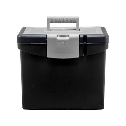 Storex 61504F01C - Caja de almacenamiento translúcida, color negro