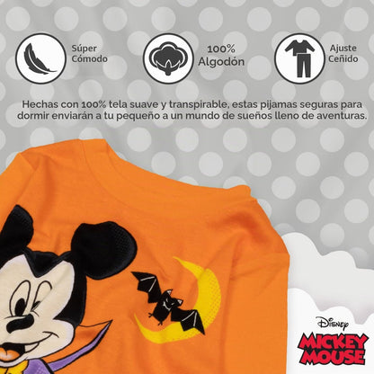 Mickey Mouse Mickey Mouse | Monster Inc. | The Nightmare Before Christmas Conjunto de Pijama de algodón Ajustado de 2 Piezas Juego de Pijama para Niños