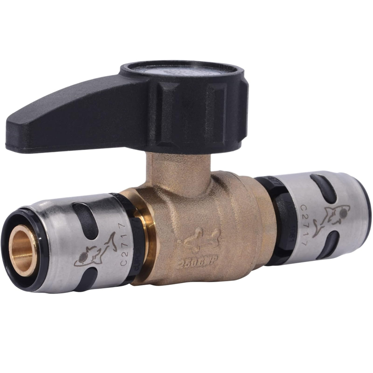 SharkBite Válvula de bola EvoPEX de 1/2 pulgada, empuje para conectar el ajuste de fontanería, PEX, K2222Z