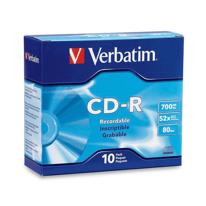 Verbatim CD-R 80MIN 700MB 52X Marca Cajas Delgadas, 10 Unidades