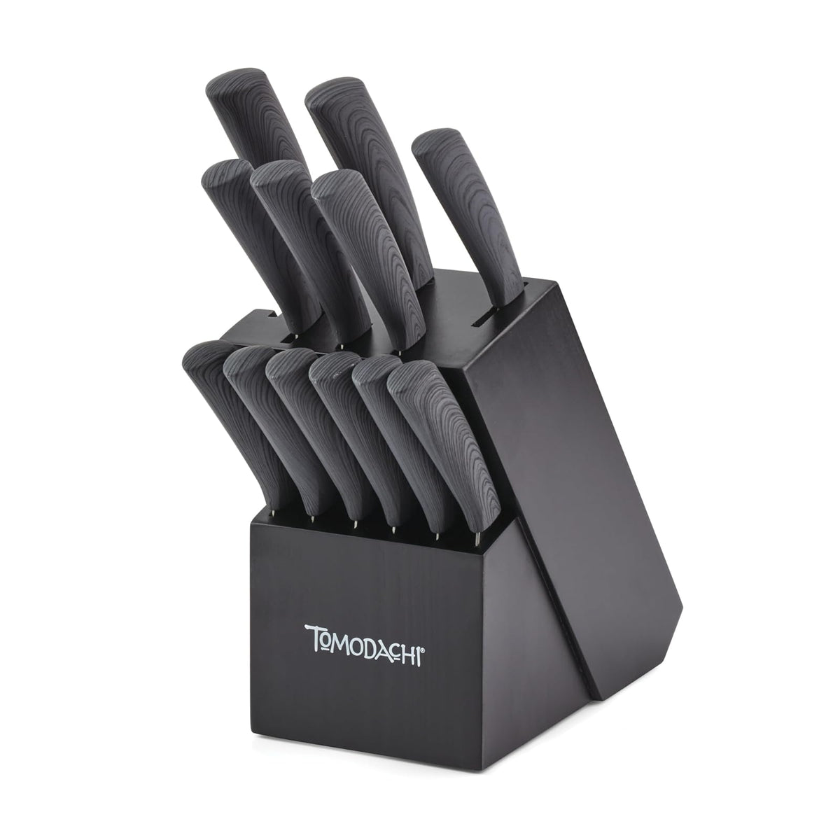 Hampton Forge Tomodachi HMC01B612L Raintree Ash - Juego de bloques de cuchillos de 13 piezas