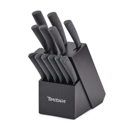 Hampton Forge Tomodachi HMC01B612L Raintree Ash - Juego de bloques de cuchillos de 13 piezas