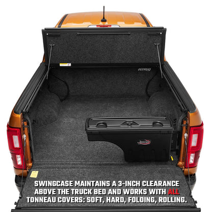 UnderCover SwingCase SC300P Caja de Almacenamiento para Cama de Camión, Compatible con Dodge Ram 1500 2002-2020, 2500/3500 2003-2020, Negro, Lado del Pasajero