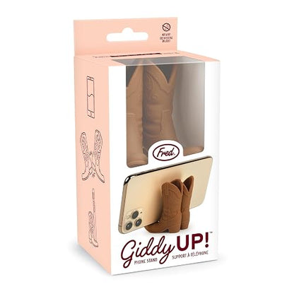 Fred Giddy UP - Soporte para teléfono Original, Color café, Accesorio técnico para Botas Vaqueras, se Adapta a la mayoría de teléfonos Inteligentes móviles, Silicona Antideslizante, Detalles