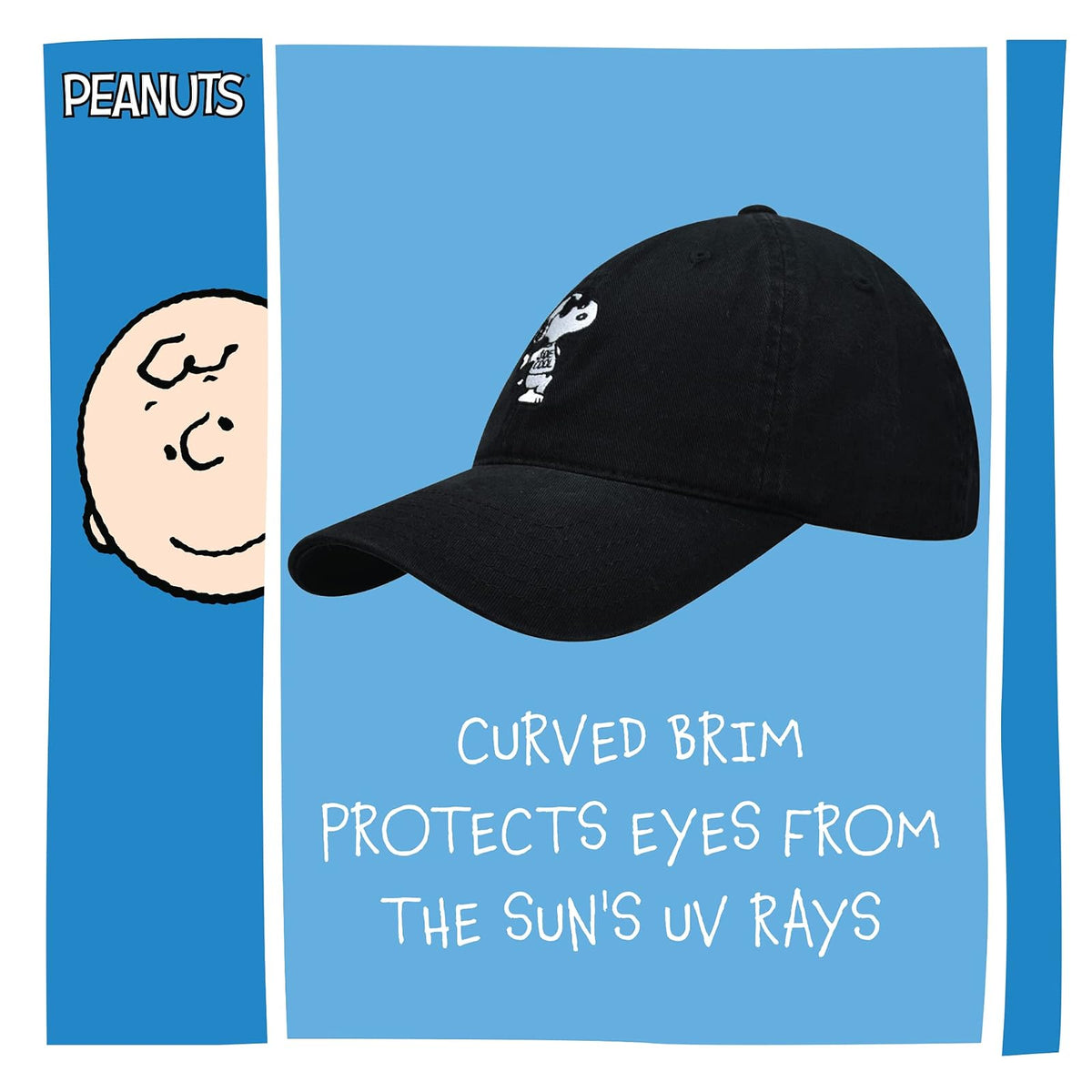 Concept One Peanuts Snoopy Dad Hat, Adult Adjustable Baseball Cap with Curved Brim
