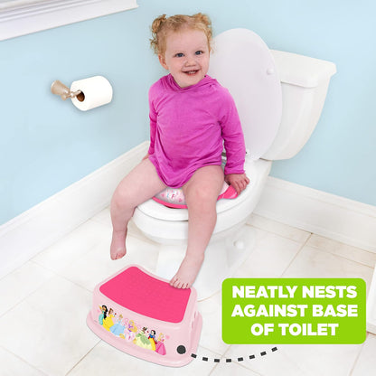Disney Princess Loving Life - Taburete para niños, Entrenamiento para IR al baño, Antideslizante, baño, Cocina, Ligero