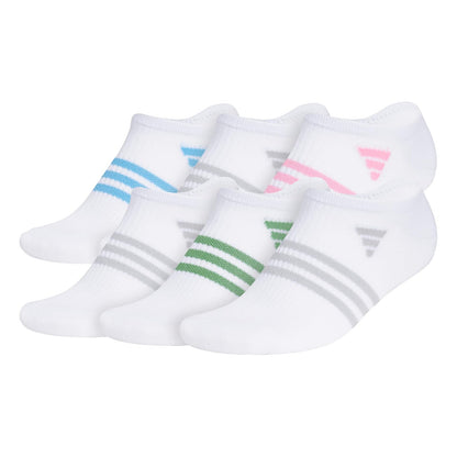 adidas Superlite Calcetines Invisibles Paquete de 6 - M - Blanco - Azul Burst - Clear Onix Grey