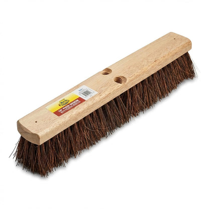 Bristles 4218 - Cabezal de Escoba de Empuje para Exteriores de 45,7 cm, Bloque de Madera Dura Resistente, Fibras de Palmyra rígidas, Color café