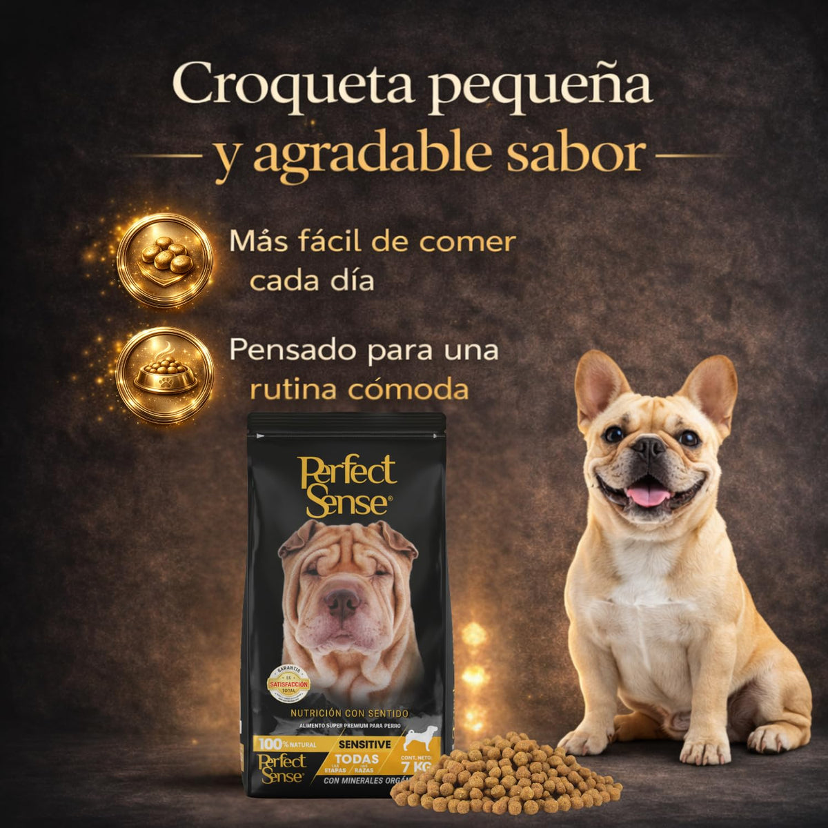 Perfect Sense Sensitive Alimento Seco para Perros Adultos con Piel y Digestión Sensible, Salmón y Pollo, 7 kg
